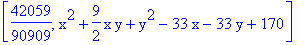 [42059/90909, x^2+9/2*x*y+y^2-33*x-33*y+170]